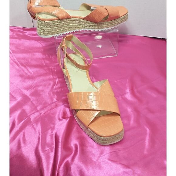 COPY - Liz Claiborne Women's SZ 11 Eastside Square Toe Ankle Strap Wedge Sandal… - Picture 1 of 12